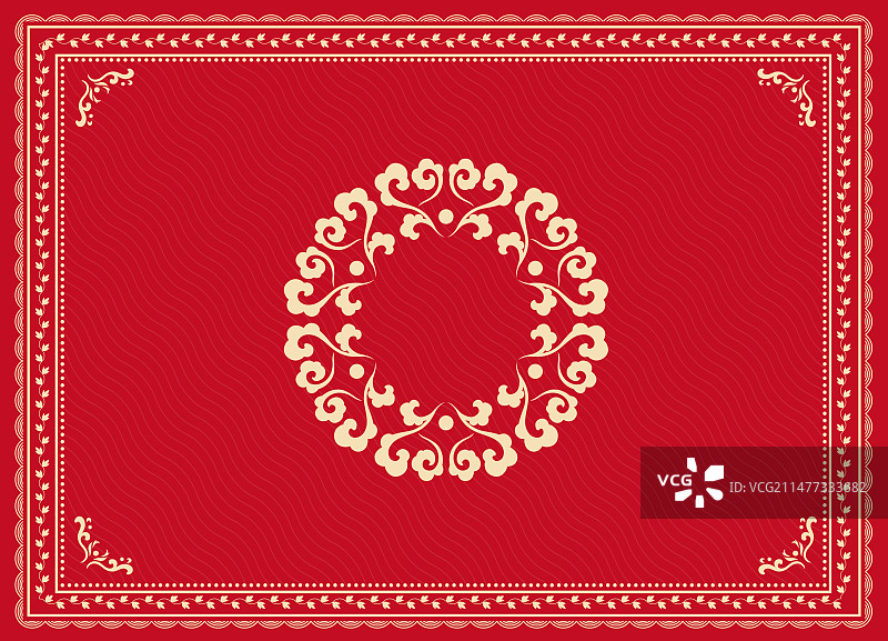 中式红色喜庆边框背景图片素材