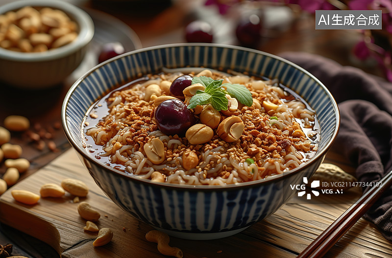 【AI数字艺术】桌上碗里的意大利面特写镜头图片素材