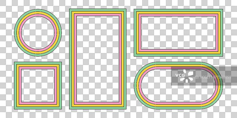 20世纪70年代嬉皮士风格的彩虹框架图片素材