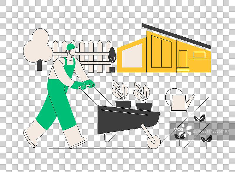 花园维护抽象概念图片素材