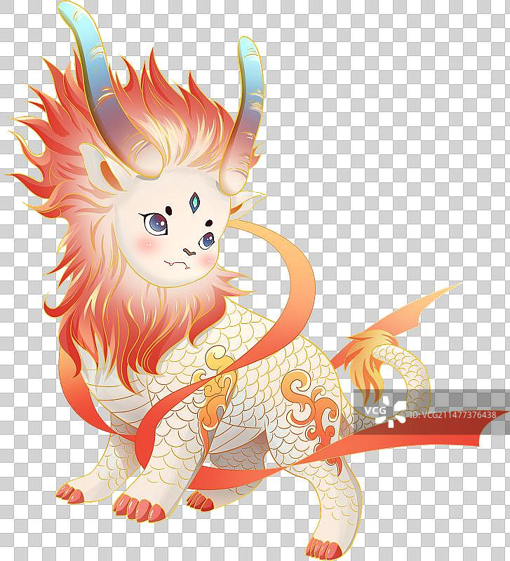 上古神兽古风狮子白泽图片素材