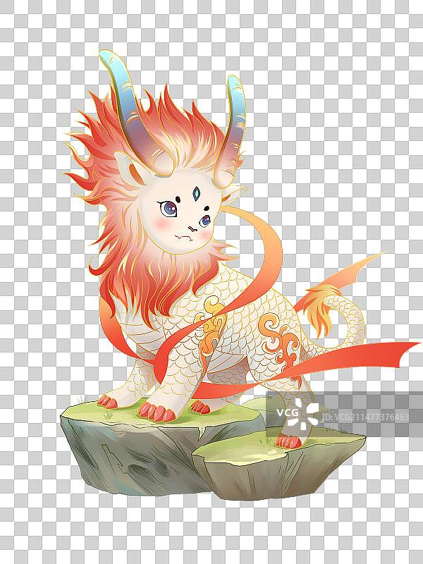 上古神兽古风狮子白泽图片素材