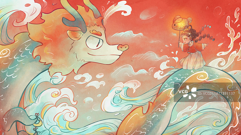 龙在浪里翻腾图片素材