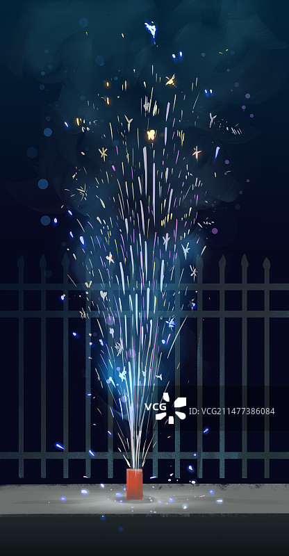 蓝色烟花图片素材