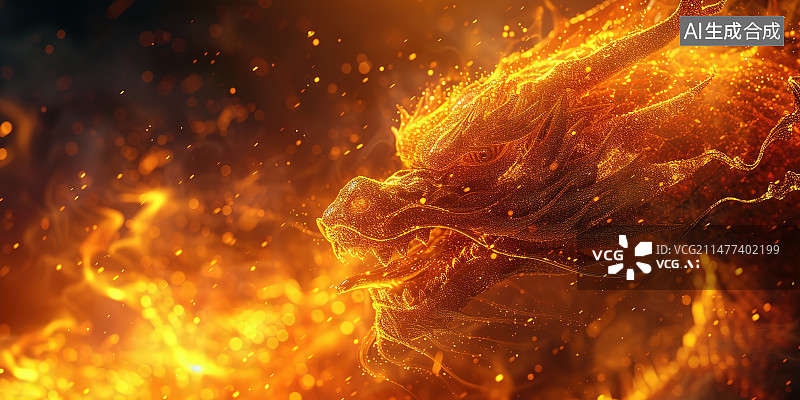 【AI数字艺术】燃烧的火花特写镜头图片素材