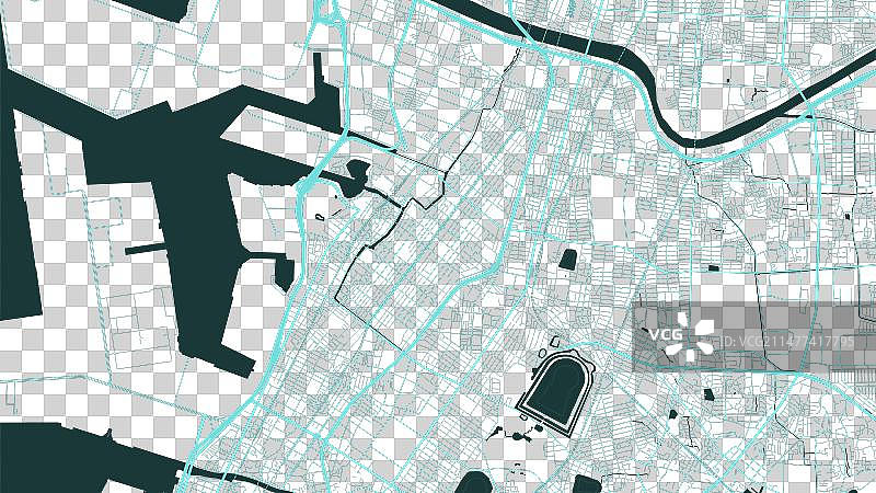 日本堺市城市道路地图艺术图片素材