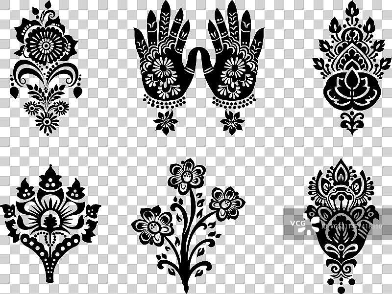 曼海蒂剪影图案系列图片素材