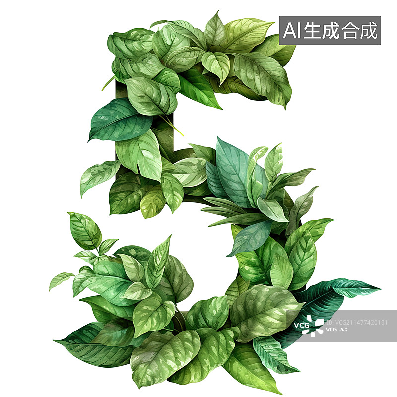 【AI数字艺术】树叶字 5图片素材