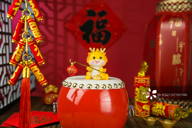 2024年龙年吉祥物 春节元宵节气氛创意图片图片素材