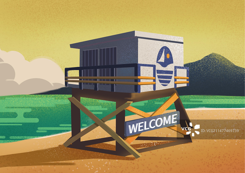 水边小屋图片素材