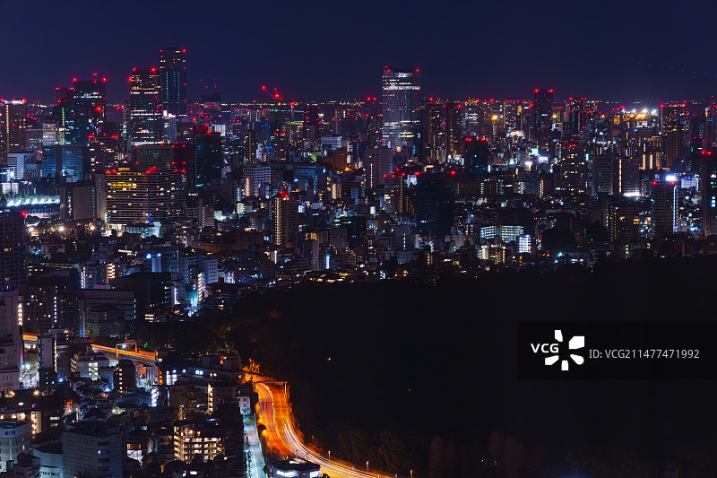 东京新宿城市夜景，迷失东京，东京柏悦酒店图片素材