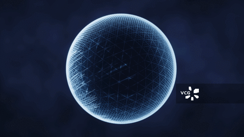 蓝色数字科技球体3D渲染图片素材