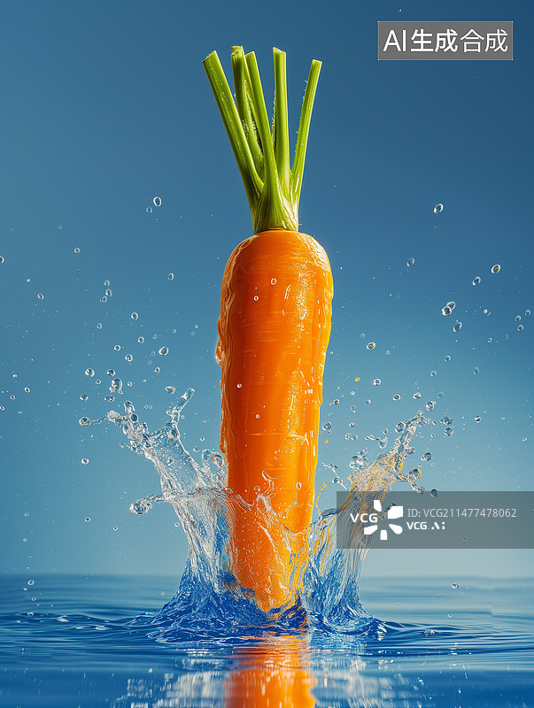 【AI数字艺术】水花胡萝卜汁蔬菜图片素材