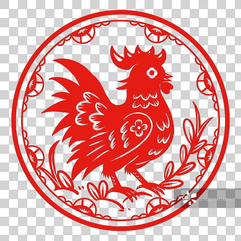 十二生肖剪纸风格插画元素图片素材