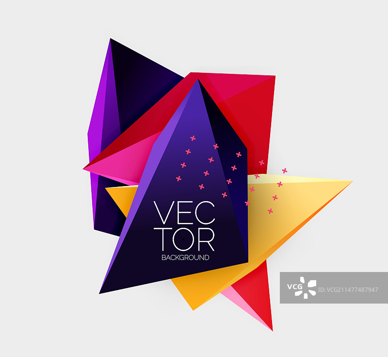 三维三角形几何抽象背景图片素材