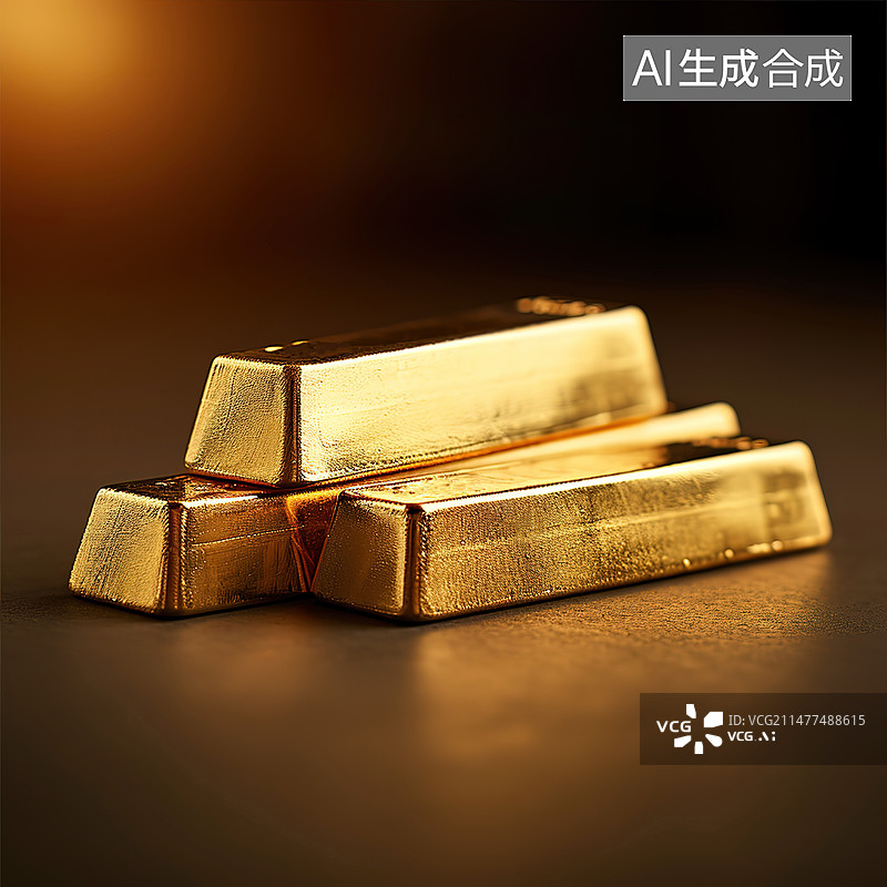 【AI数字艺术】金条特写插图图片素材
