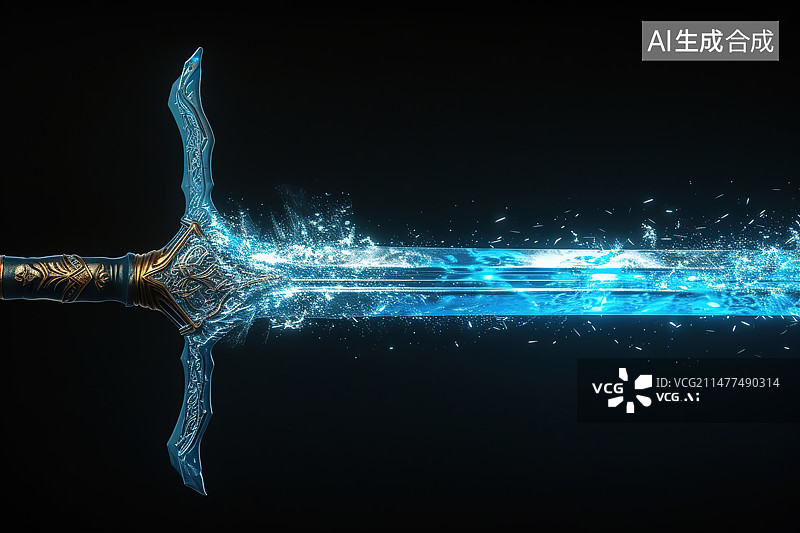 【AI数字艺术】黑色背景下的玻璃特写镜头图片素材