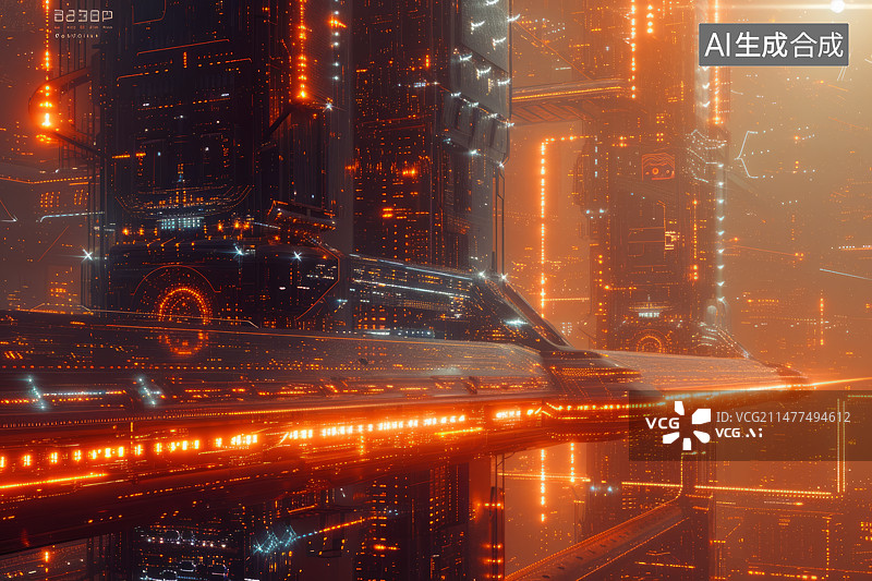 【AI数字艺术】未来风格宇宙港口太空港图片素材