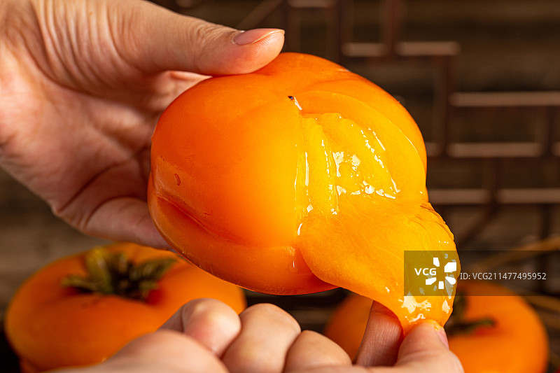 冻柿子图片素材