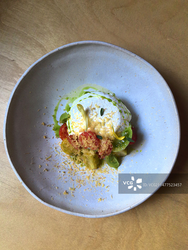 正上方视角甜品蛋糕图片素材