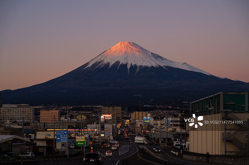 富士山落日图片素材