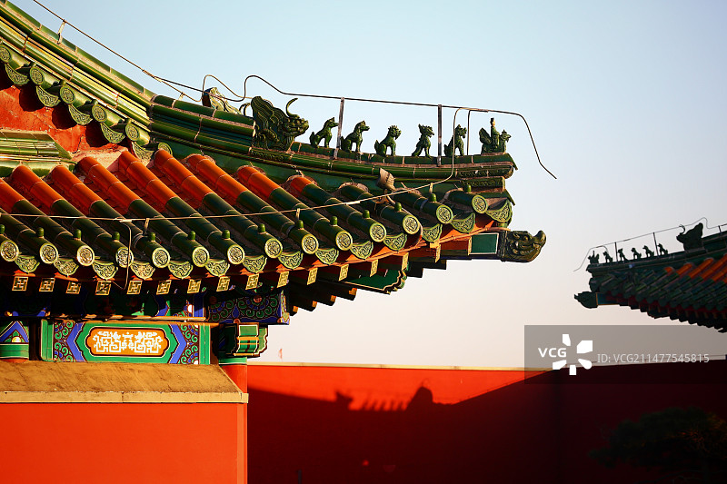 北京隆福寺中国古建筑的光与影图片素材