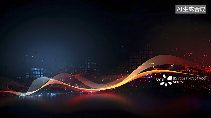 【AI数字艺术】波浪线背景设计图片素材