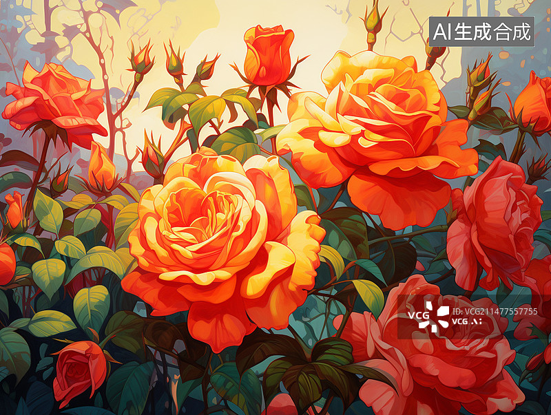 【AI数字艺术】月季图片素材