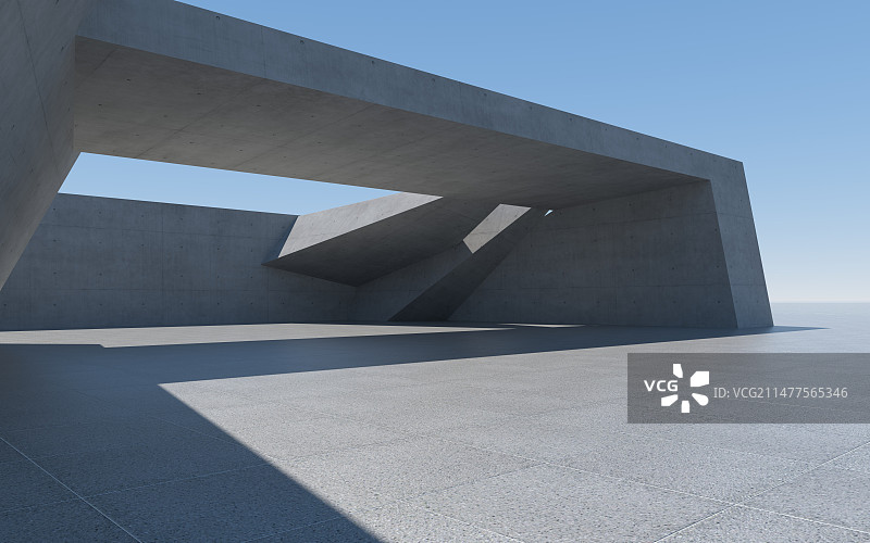 现代极简建筑空间露天广场图片素材