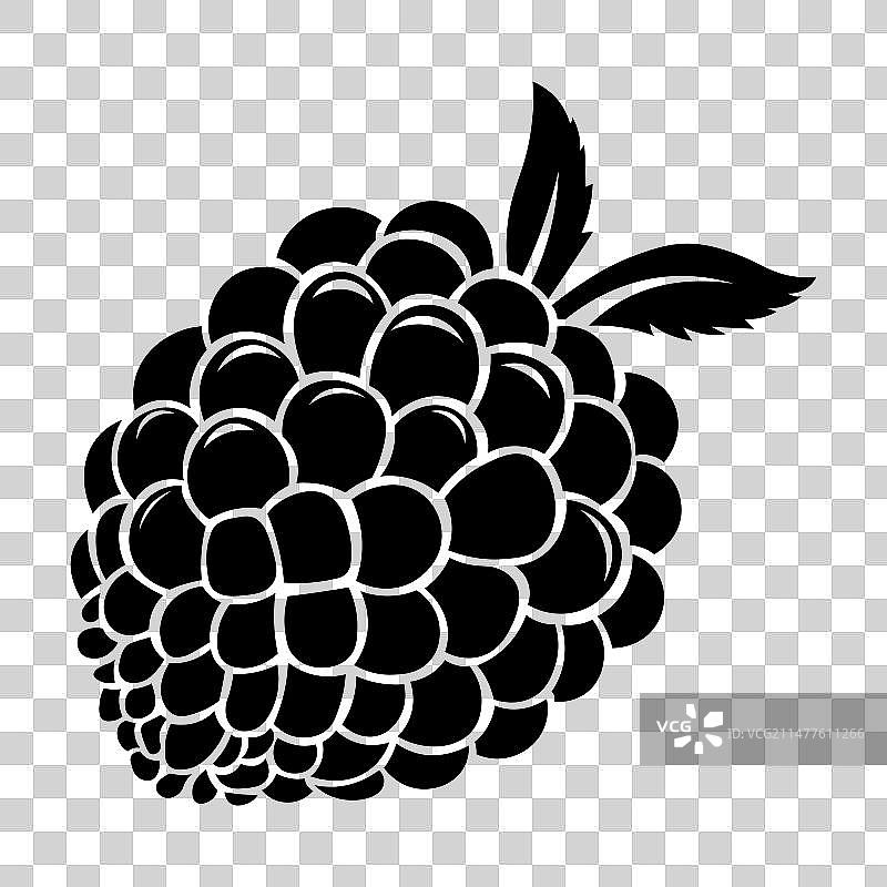 白色背景上的黑色覆盆子图标图片素材