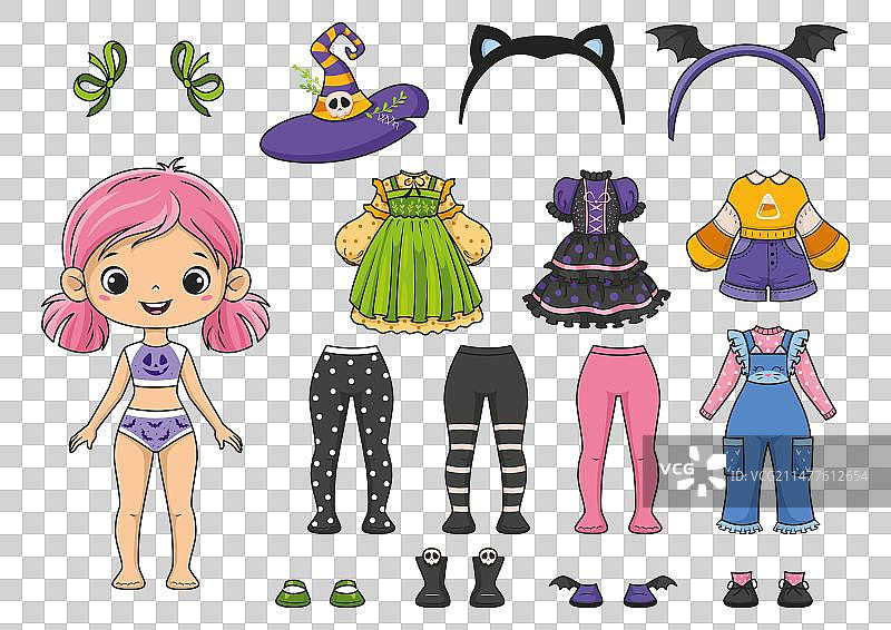 纸娃娃和衣服图片素材