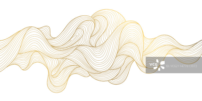 金色波浪图案抽象奢华背景图片素材