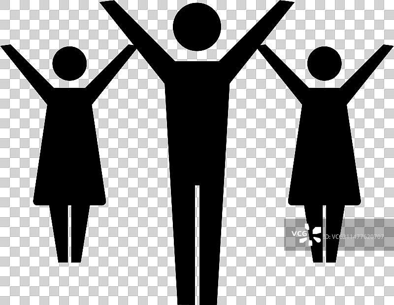 领导力图标：人群与领导者标志图片素材