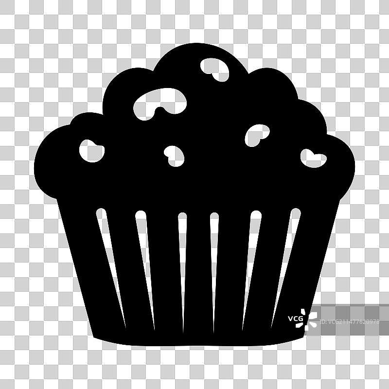 白色背景上的黑色松饼图标图片素材