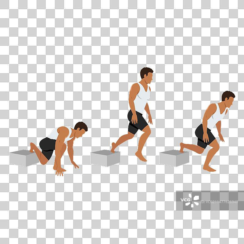 男子做增强式保加利亚分腿蹲图片素材