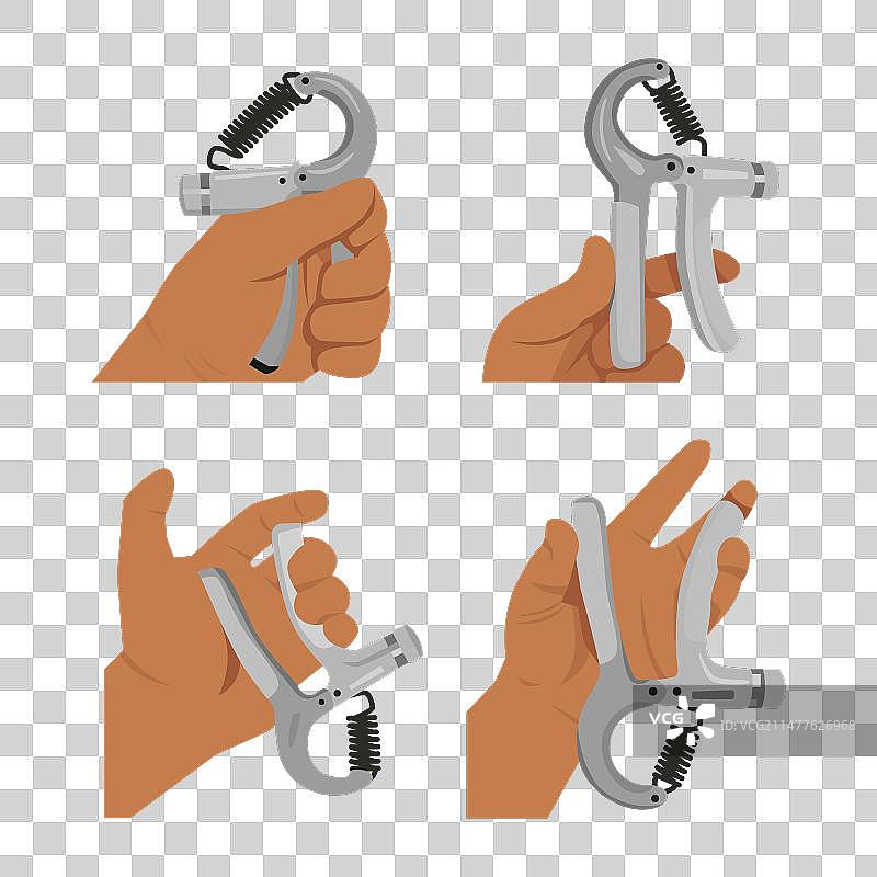 男人用握力器锻炼手部力量图片素材