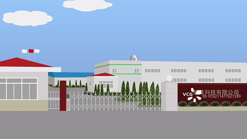 工厂卡通场景图片素材