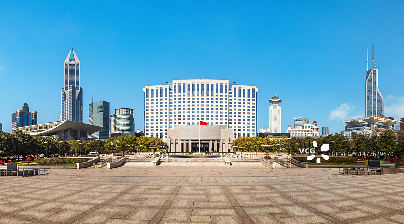 上海人民广场全景图片素材
