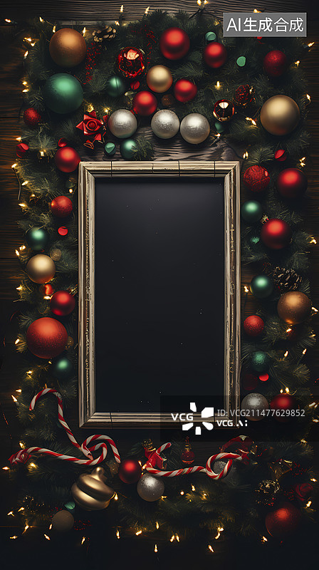 【AI数字艺术】数码圣诞装饰抽象图形海报背景图片素材