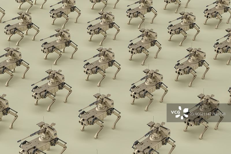 军用_机器人_机器狗_机枪图片素材