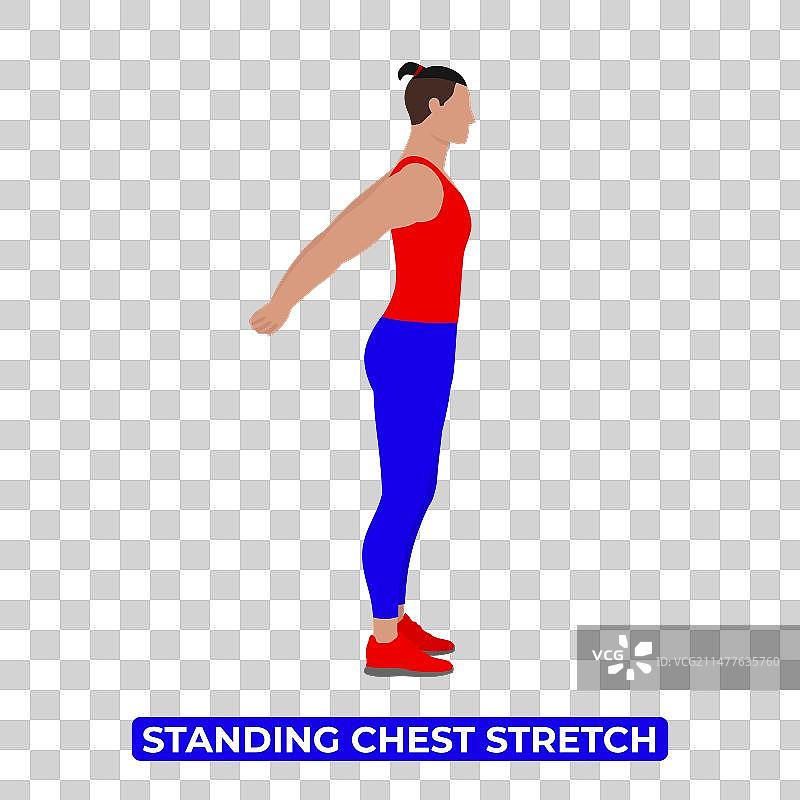 男人做站立胸部伸展图片素材