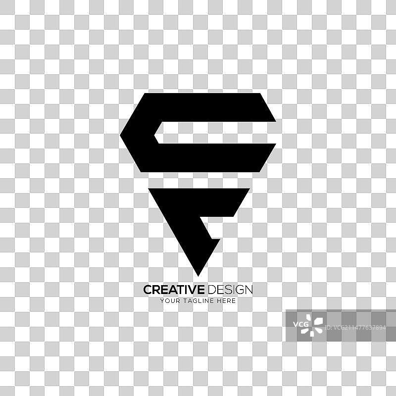 钻石形状现代字母CC创意图片素材