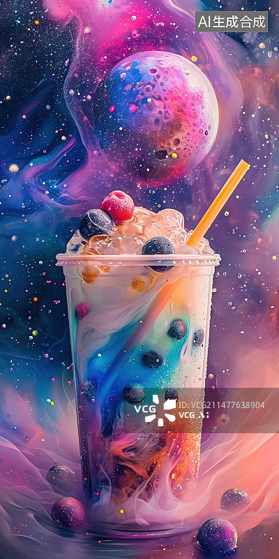 【AI数字艺术】冰咖啡特写镜头图片素材