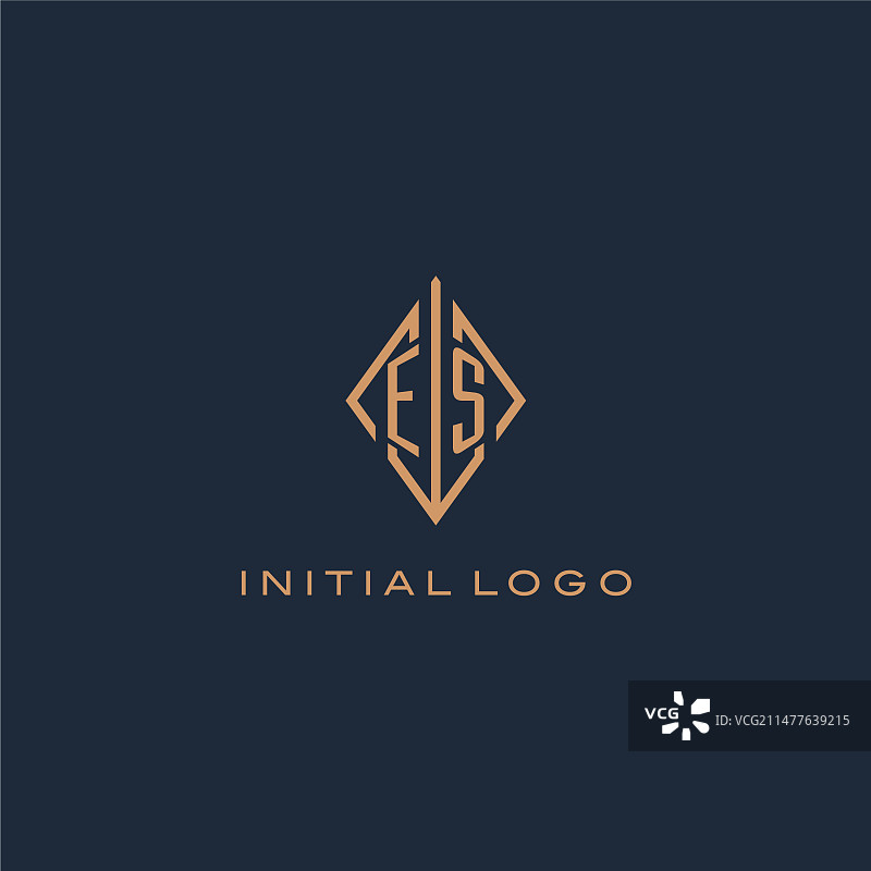 ES字母菱形钻石logo图片素材