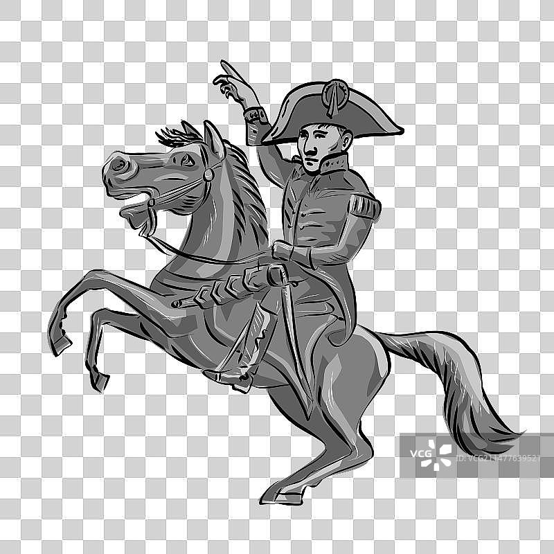 拿破仑·波拿巴骑马图片素材