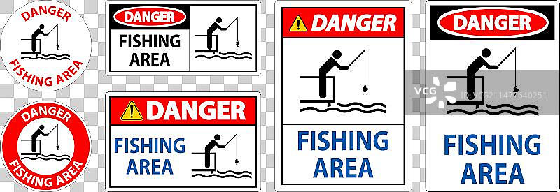 水域安全警示牌-禁止钓鱼区域图片素材