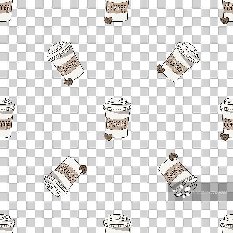 外卖纸杯咖啡无缝图案图片素材