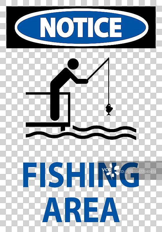 水上安全告示：垂钓区图片素材