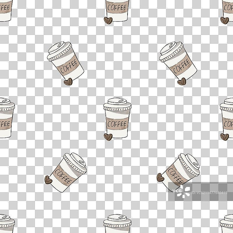 外卖纸杯咖啡无缝图案图片素材
