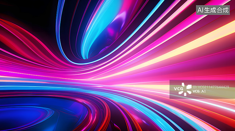 【AI数字艺术】AIGC:科技未来发光的抽象背景概念 设计 波浪图片素材